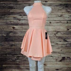 Lulus Dress Rehearsal Peach Skater Dress Size XS